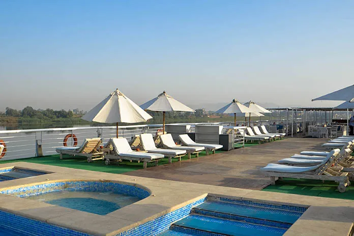 Sun deck of the Jamila Nile Cruise Nile cruise